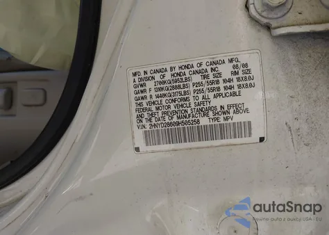 2009 Acura Mdx Technology Package из США, поврежденный, VIN 2HNYD28609H505258